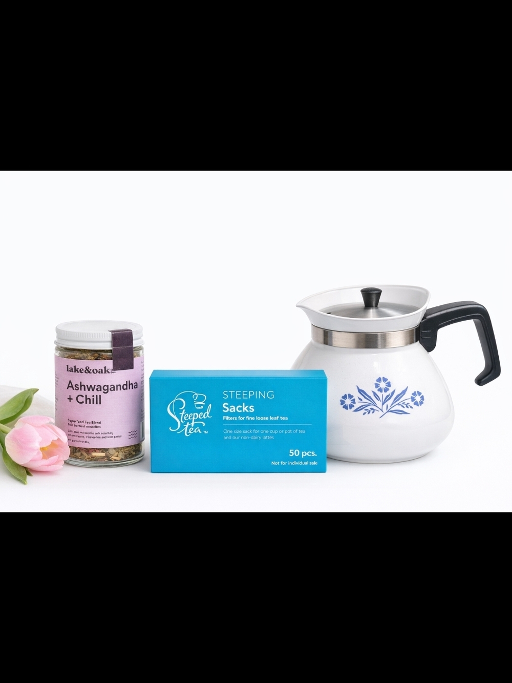 Evening Tea Set Bundle ☕️ Teapot + Ashwagandha Chill Tea + Steeping Bags | Cozy